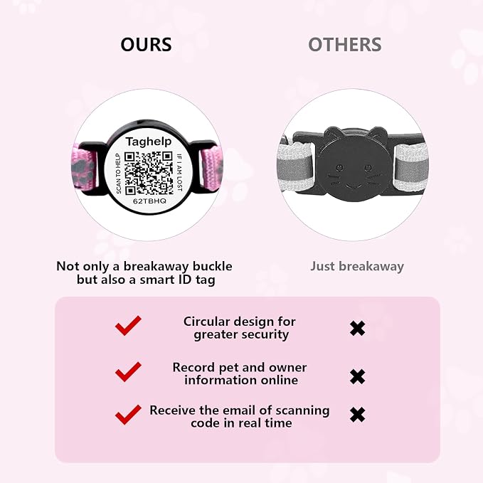 Personalized Cat Collar with Name TAG, Adjustable Tough Nylon Cat ID Collars - Image 8