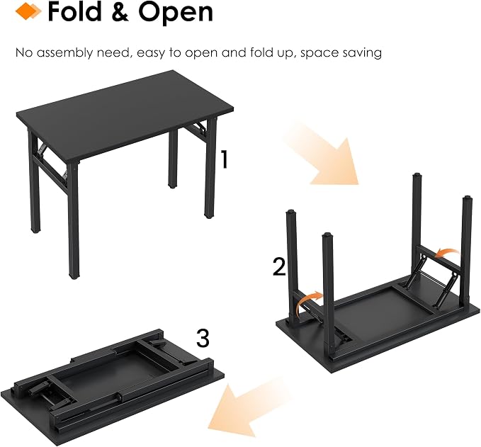 Need Small Folding Computer Desk, 35.8 Inch Writing Table, Sturdy Foldable Desk - Image 4