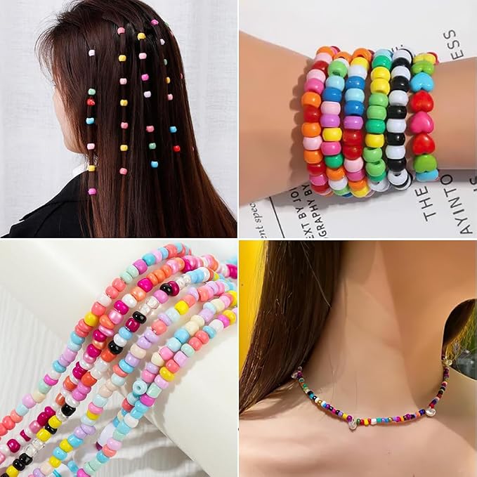 Pony Beads 4000 Pcs, Beads for Jewelry Making Hair Bead Kandi Jewelry Making - Image 7