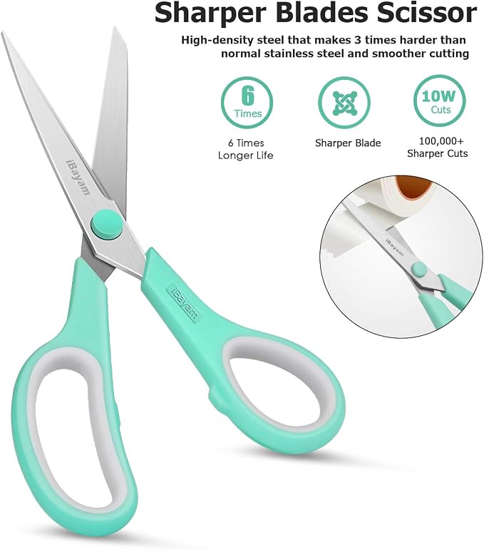 iBayam 8" Heavy Duty Scissors All Purpose - Image 4