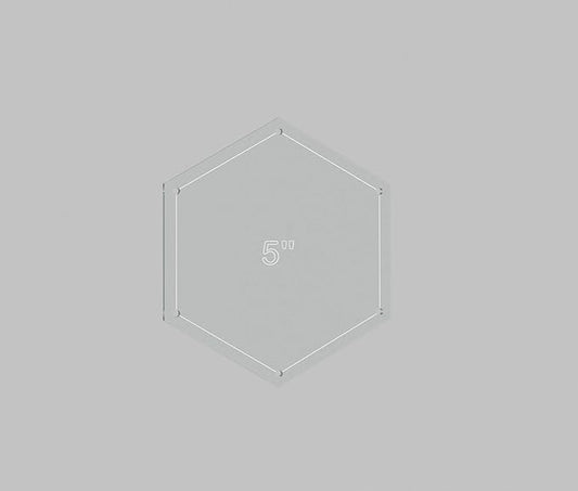 Hexagon Quilting Template Set - 5" with 1/4" Seam Allowance - Durable Acrylic Templates for Quilting, Patchwork, Crafting, & Sewing Projects - Clear Templates for Accurate Designing
