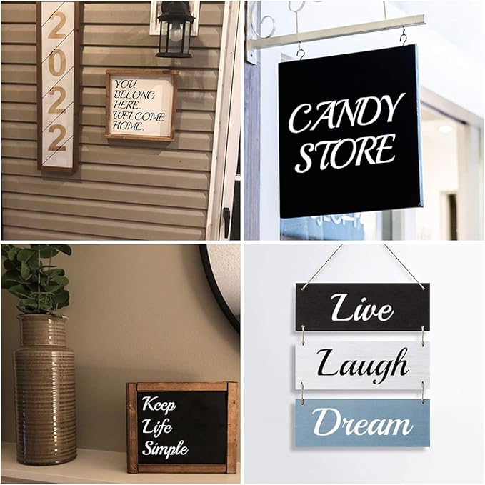 1.5 Inch Alphabet Letter Stencils for Painting - 70 Pack Letter and Number Stencil Templates with Signs for Painting on Wood, Reusable Cursive Letters Stencils for Chalkboard Wood Signs & Wall Art