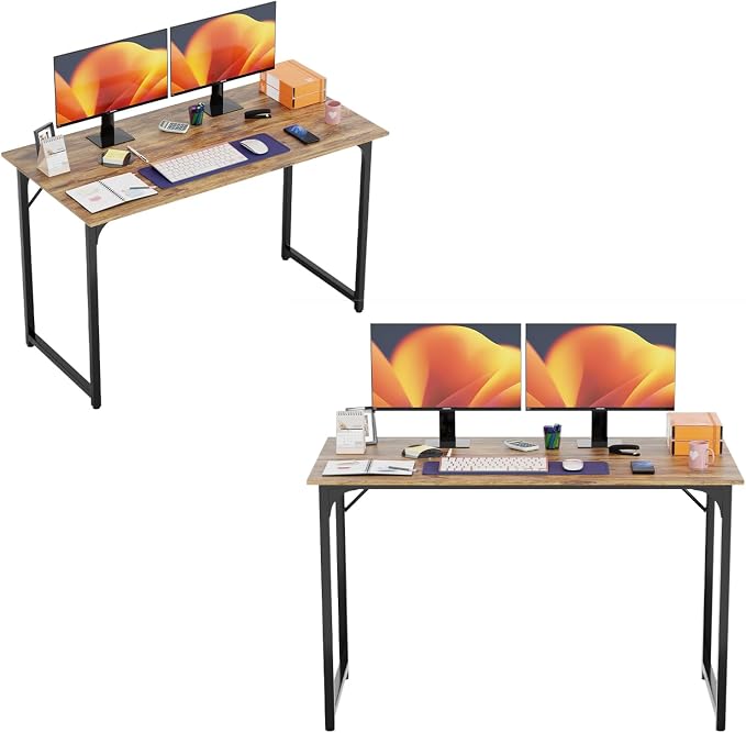 PayLessHere | 47 Inch Computer Desk | Brown | Office Desk by PayLessHere