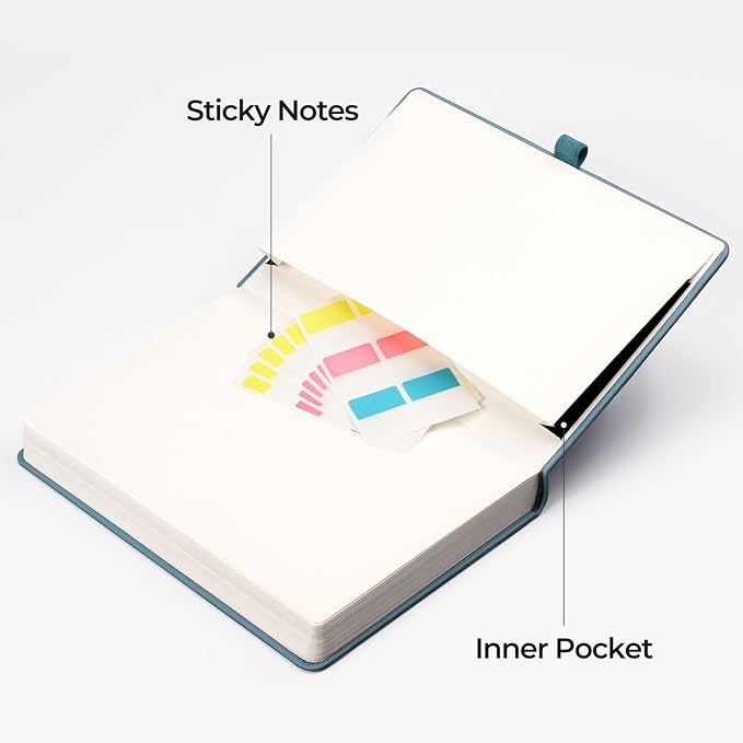 EMSHOI Graph Grid Journal Notebook, 320 Pages, A5 Size | Leather Hardcover - Image 5