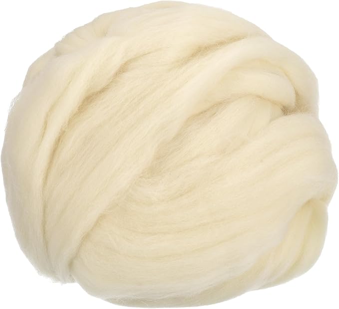 uxcell Needle Felting Wool, 3.5 Oz Nature Fibre Wool Yarn Roving by uxcell
