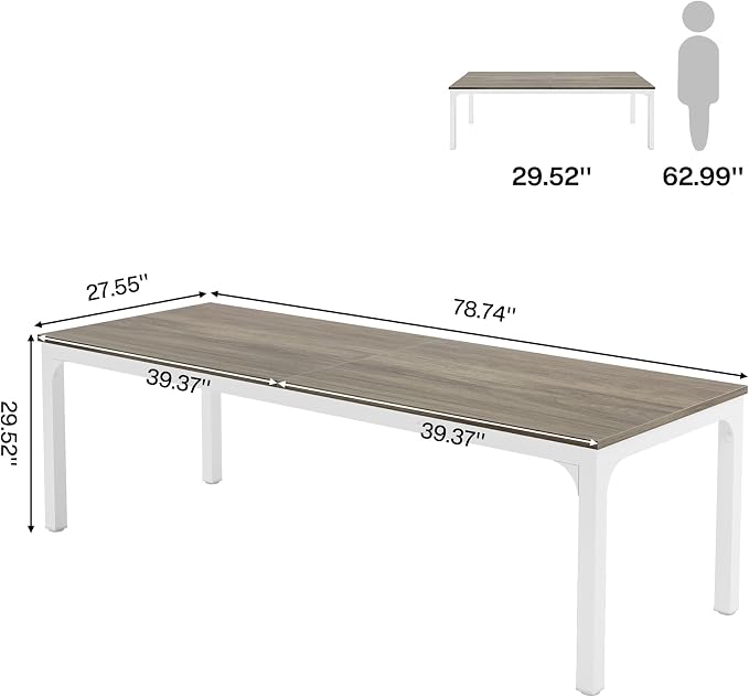 Tribesigns 78.7 Inches Extra Long Computer Desk 2 Person Desk, Double Long Desk - Image 2