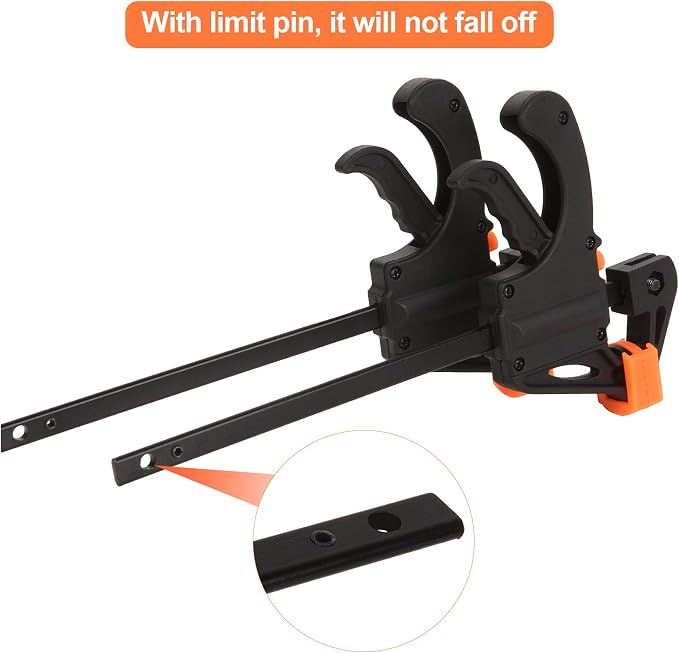 4 Inch Bar Clamps for Woodworking, 8 Pack Quick Grip Clamps Trigger Clamp One - Image 4