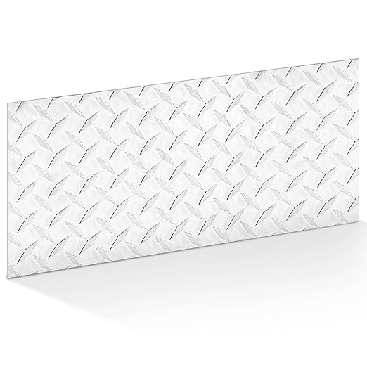 1pcs Diamond Plate Sheet Metal Heavy Duty Tread Aluminum Sheet Diamond Tread Plate for Wall Covering, Cargo Trailer, RV and More (12'' X 24'' X 0.08'',Silver)