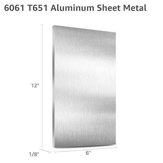 2 Pack 6061 T651 Aluminum Sheet Metal 6" x 12" x 1/8" (0.125") Rectangle Metal Plate Covered with Protective Film, 3mm Flat Aluminum Plate for Crafting and Industry