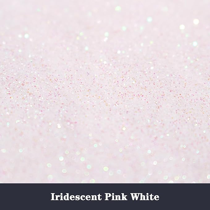 High Capacity 260g Iridescent Fine Glitter,Shaker Bottle Fine Glitter for Epoxy Resin DIY Craft,Rainbow Fine Glitter for Nail Art Face Body Glitter Tumbler Making (IRI Pink White)