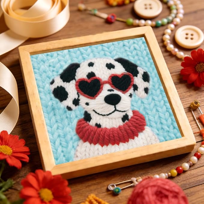 BEUNITONE Dog Punch Needle Kit for Beginners, Animals Starter Embroidery Kits - Image 6
