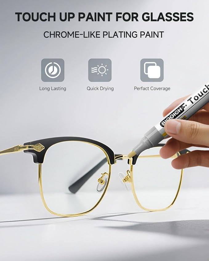 Light Gold Eyeglass Frame Touch Up Paint Pen, All-in-One Touch Up Kit - Image 2