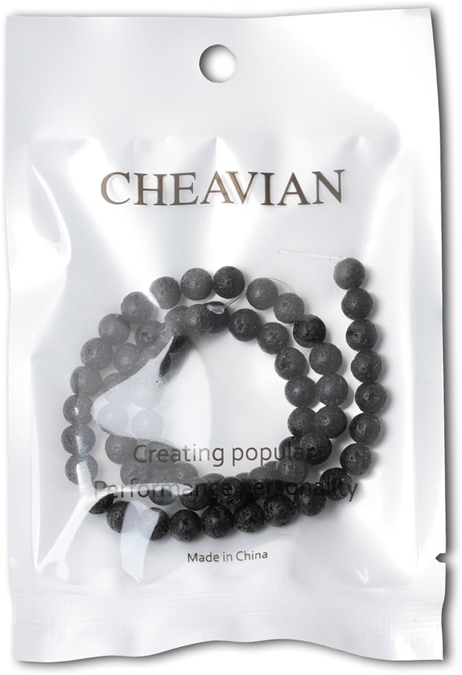 6mm 60PCS Black Lava Volcanic Stone Gemstone Round Loose Beads - Image 5