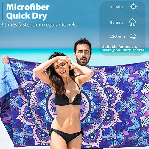 TwoYek Microfiber Beach Towels Extra Large 71x32 inches 4 Pack Bulk - Image 4