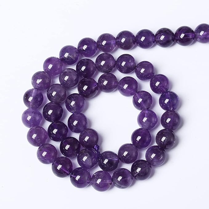 180PCS 4mm Natural Amethyst AAAAA Purple Crystal Quartz Beads Gemstones Round Stone Beads for Jewelry Making DIY Bracelet Necklace 2 Strand 32"