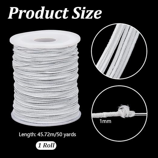 OLYCRAFT 50 Yards/45.7m White Wire Cotton Covered Cloth Covered Stem Floral Wire - Image 2