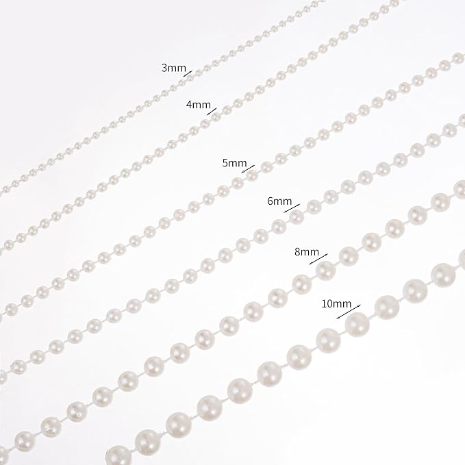 4mm Crafts Faux Pearl Beads Garland Pearl Bead Roll Strand of Pearls to - Image 3