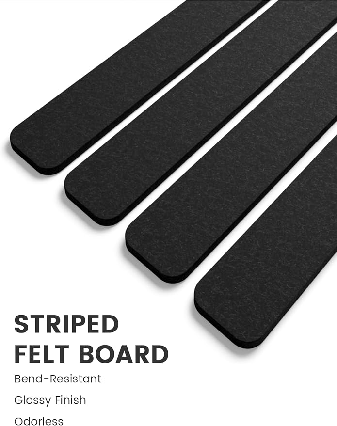 Fluxynara Cork Board Alternative Felt Strip Board 8-Pack 13"x2", Office Pin - Image 3