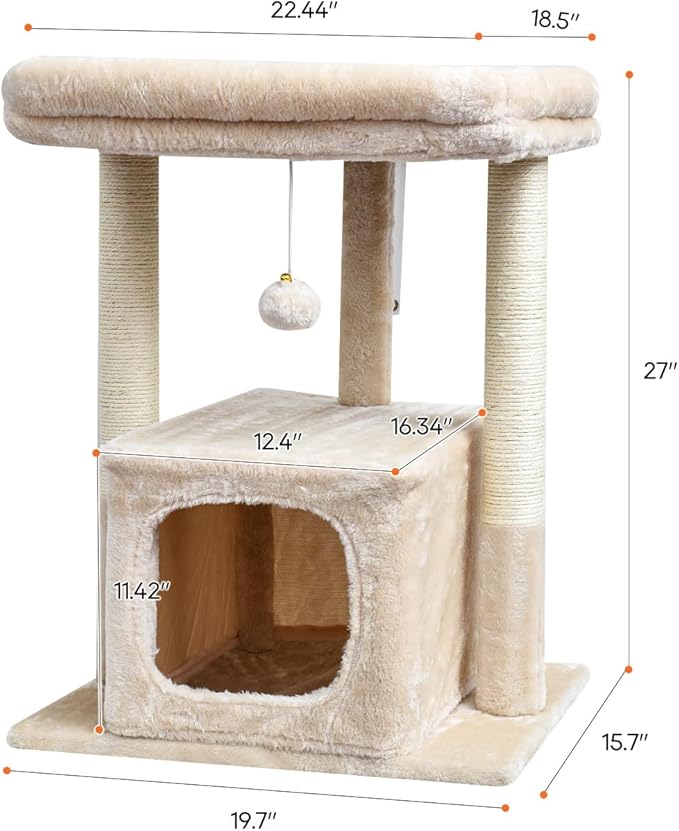 SYANDLVY 27" Cat Tree for Indoor Cats, Activity Tower - Image 3