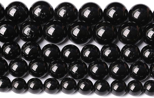 90pcs 4mm AAAA Natural Black Tourmaline Gemstone Beads Round Loose Beads for Jewelry Making DIY Bracelet Necklace(Black Tourmaline, 4mm)