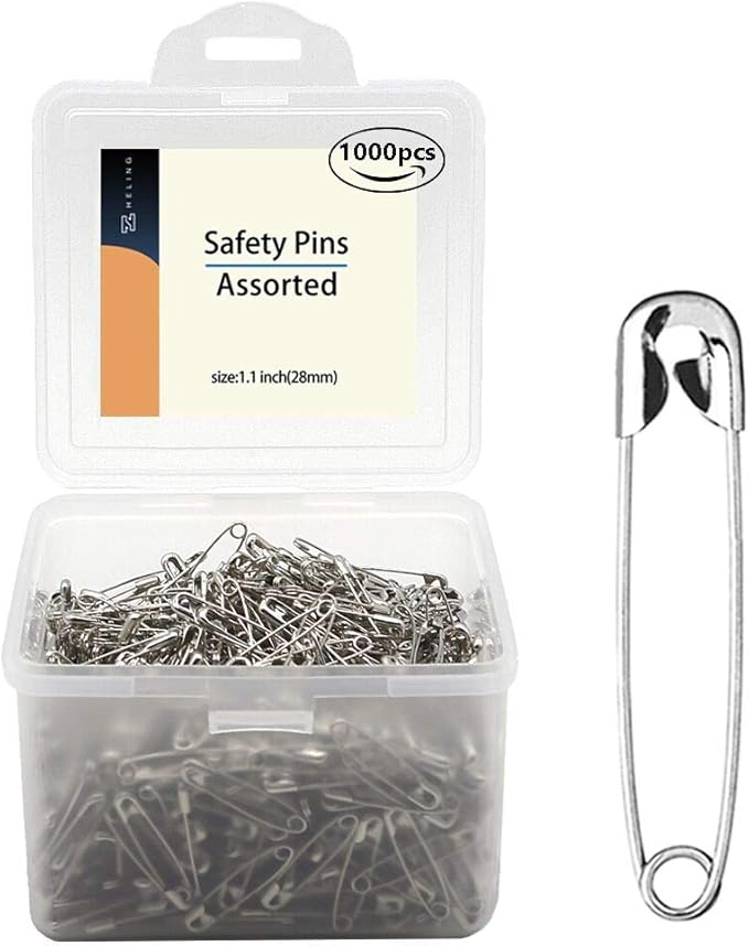 1000 Pieces - 1.1 Inch Clips Tool Kit - Assorted Decorative Pins, Sewing Accessories