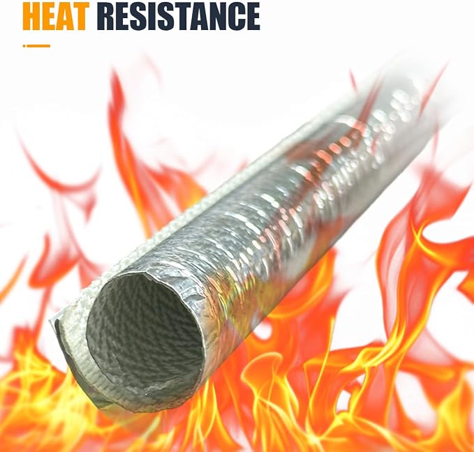 6mm - 1/4" Self Closed Aluminized Heat Shield Sleeve - 39" High Temp Heat - Image 3
