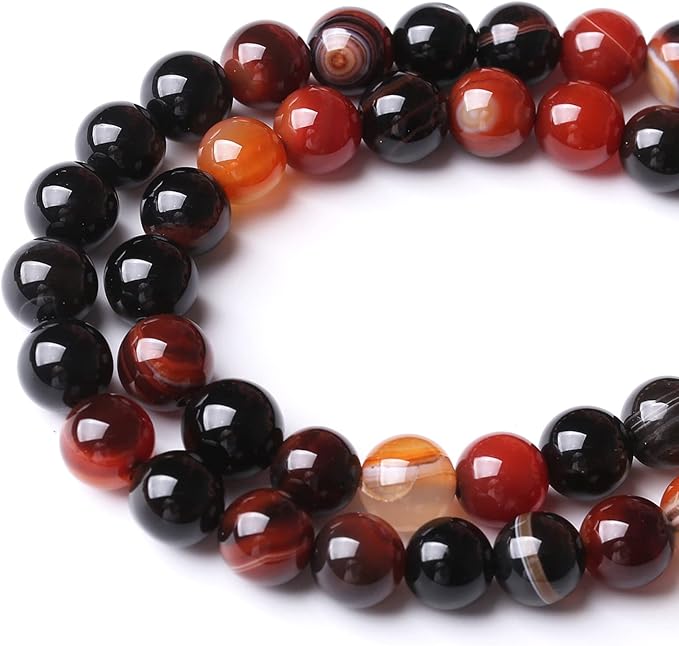 32PCS 12MM Red Persian Agate Stone Beads Energy Healing Beads for DIY Jewelry Bracelet Necklace Making for Jewelry Making15Inch