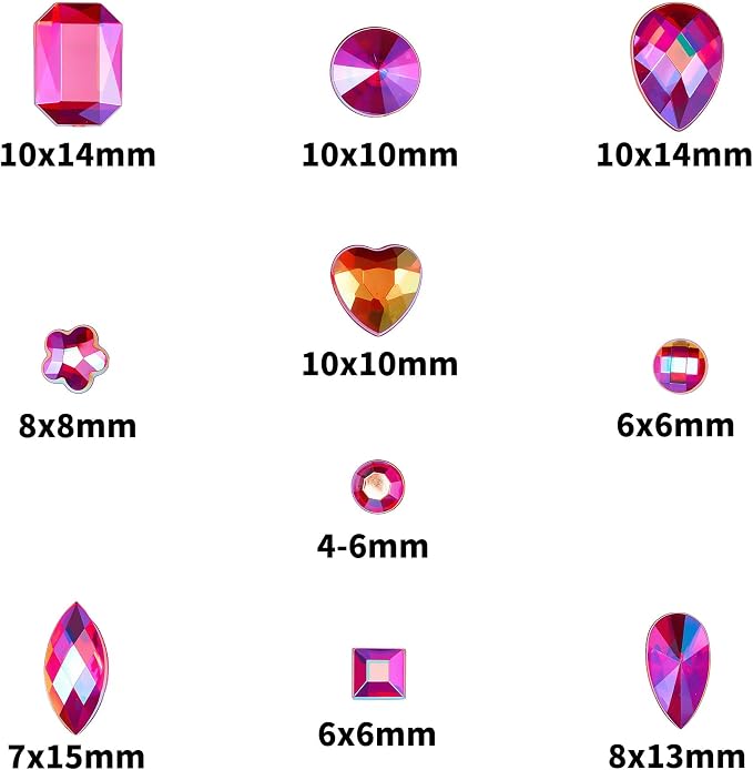 1200 Pcs AB Rhinestones for Bedazzling, Rainbow Effect Craft Gems for Crafting - Image 2