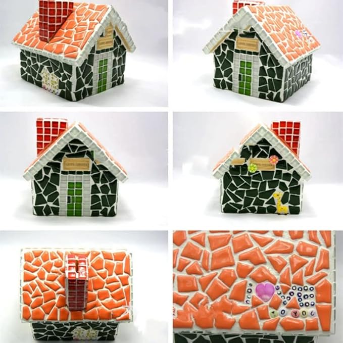 1.1LB Irregular Ceramics Mosaic Tiles, Mosaic Pieces Stones for DIY Mosaic Making Craft Hobby Arts Home Wall Decoration (White)
