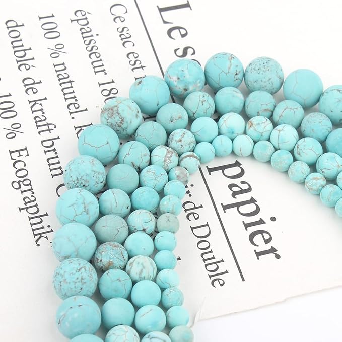 8mm Matte Turquoise Bead, 15-Inch Matte Round Loose Stone Beads - Image 6