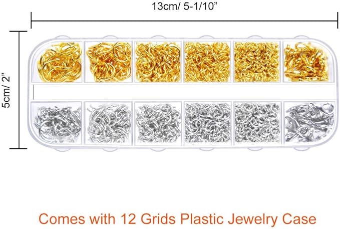 Paxcoo 1200Pcs Open Jump Rings and Lobster Clasps Jewelry Findings Kit - Image 4