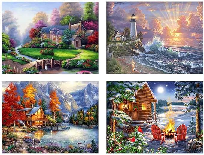 4 Pack Stamped Cross Stitch Kits by DIYHomeDecor