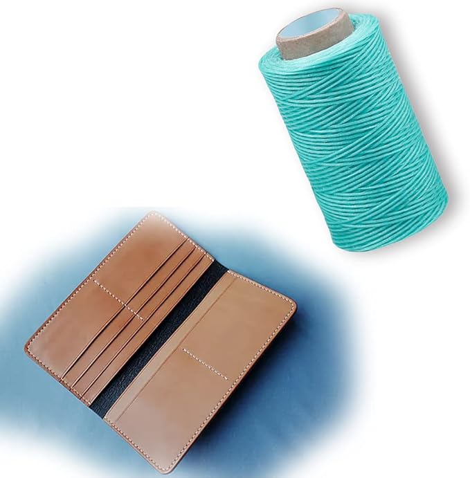 284 Yards Waxed Thread, 210D Heavy Duty Wax Upholstery Thread for Leather Sewing, 0.8mm Flat Waxed String for Bookbinding/Shoe Repairing/Leather Projects