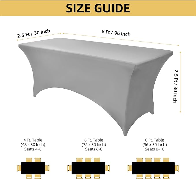 115 2-Pack 8ft Spandex Table Covers - Image 4