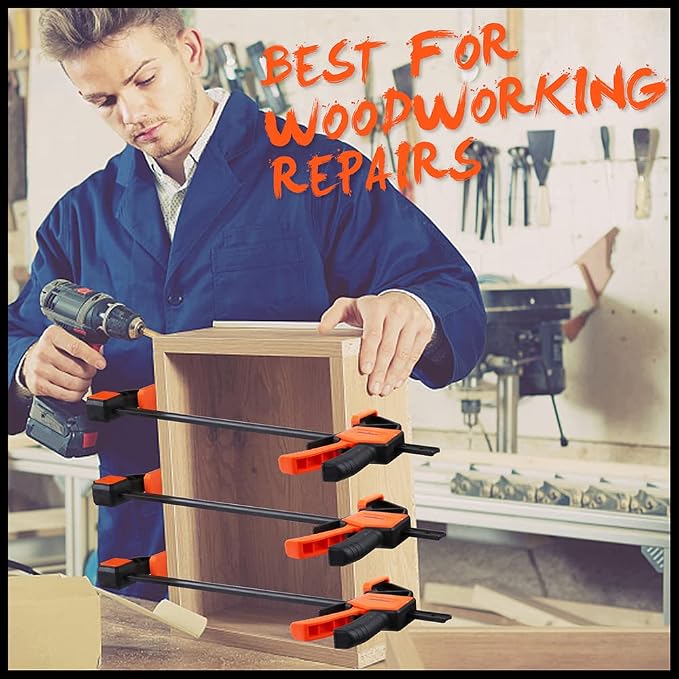 HORUSDY 8-Pack Bar Clamps for Woodworking, Wood Working Clamp Sets, Quick - Image 7