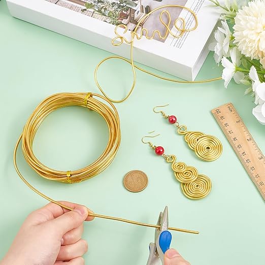 BENECREAT 10 Gauge Solid Brass Wire - 16.4FT Soft Round Wire for Jewelry Making, Gem Wrapping, DIY Crafts