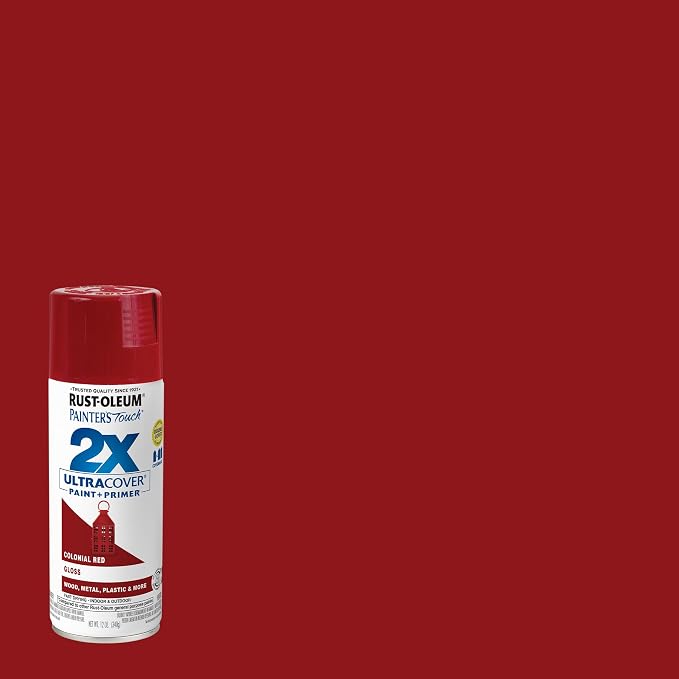 Rust-Oleum Painter's Touch 2X Ultra Cover Spray Paint, Gloss Colonial Red | - Image 2