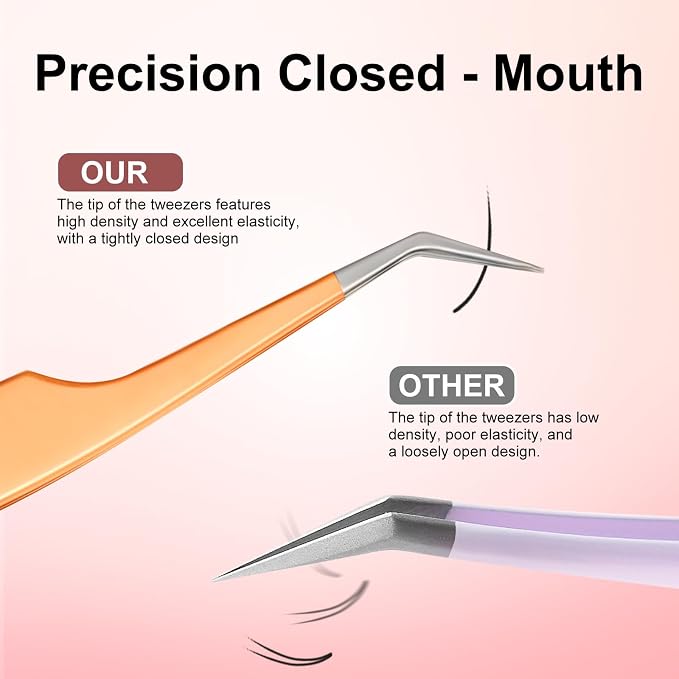 5pcs Eyelash Extension Tweezers High Precision，Straight and Curved Volume Lash - Image 5