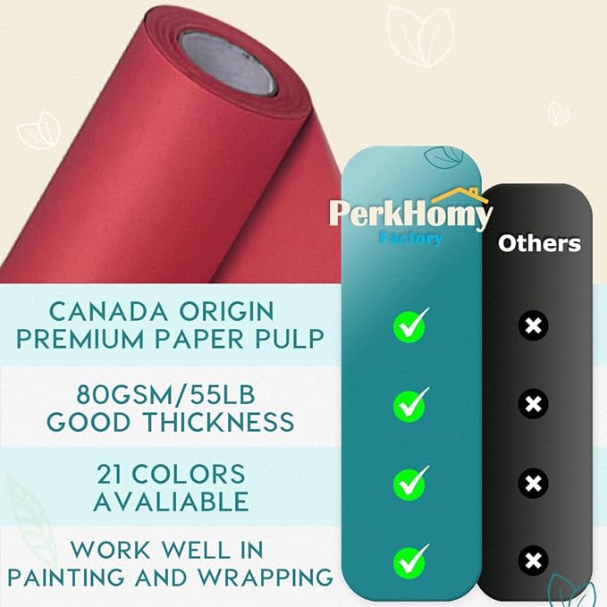 PerkHomy Red Kraft Paper Roll 48" x 1 - Image 3