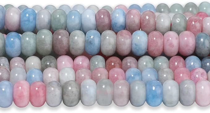 Songxi 5x8mm Natural A+ Morganite Rondelle Beads, Gemstone - Image 7
