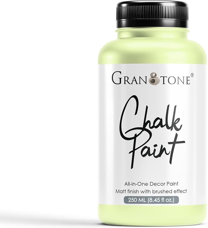 GRANOTONE Chalk Paint for Furniture | Matt-Finish Water-Based Acrylic Paint for Wood, Walls, Metal, Glass, Paper, Fabric Canvas | Maximum Coverage Chalk Paint for Kids & Adults, 120 Ml (AP GREEN)