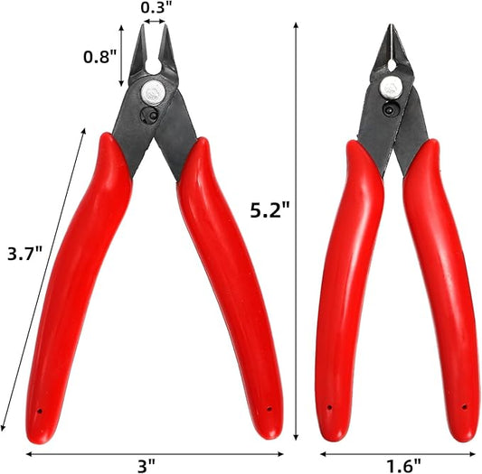 10 Pack 170 Wire Cutters, 5 Inch Small Precision Flush Cut Pliers with Spring, Micro Diagonal Side Cut Nippers, Sharp Wire Clippers for Electronics, Jewelry Making, Zip Ties, Soft Copper Wire