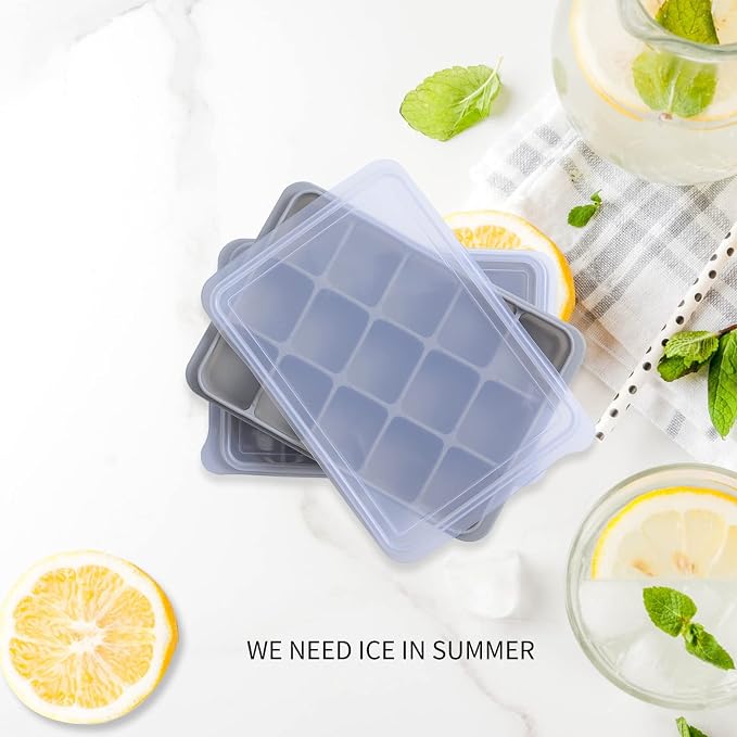 Tvmania Ice Cube Trays Set of 2, 15-Cube Silicone Molds - Image 4
