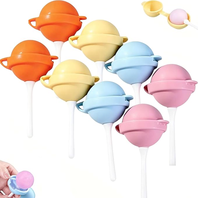 8PCS Silicone Lollipop Popsicle Molds, Reusable Homemade Popsicle Molds by Unknown