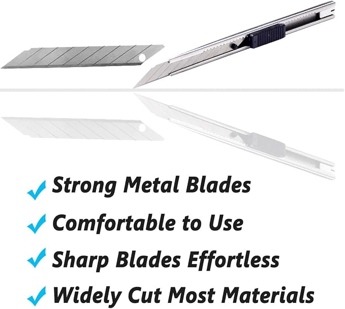 9mm Snap Off Utility Knife 3 Pack High Hardness Retractable Box Cutters - Image 4