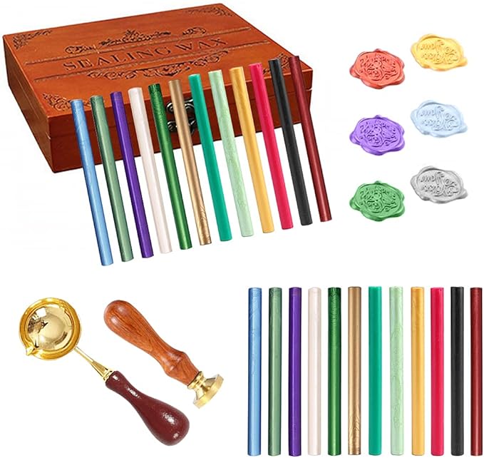 15-Piece Glue Gun Sealing Wax Sticks - Green Wax Seals for Wedding Invitations, Cards & Envelopes