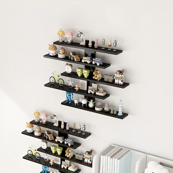 5-Tier Floating Wall Mounted Shelves, Wall Display Storage Shelf - Image 5