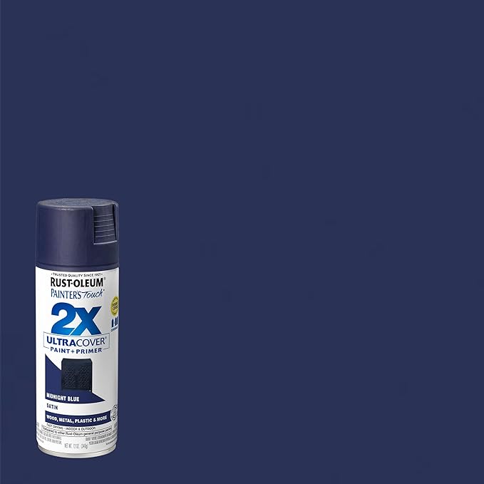 Rust-Oleum Painter's Touch 2X Ultra Cover Spray Paint, Satin Midnight Blue - Image 2