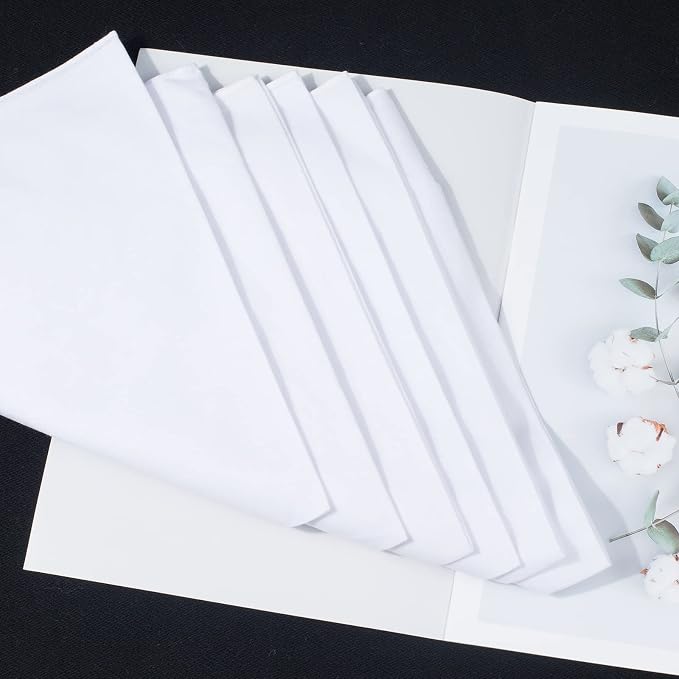 White Bandana for Tie Dye Party Supplies Plain Solid Cotton Large Headband Head - Image 6