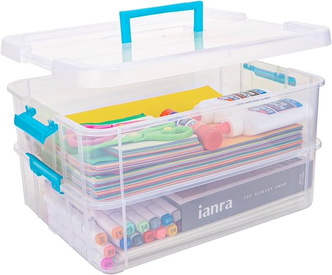 TERGOO 2 Layer Plastic Storage Containers by Focusonefficientstorage